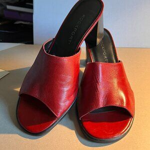 Rockport Leather Heeled Sandals  (Red)